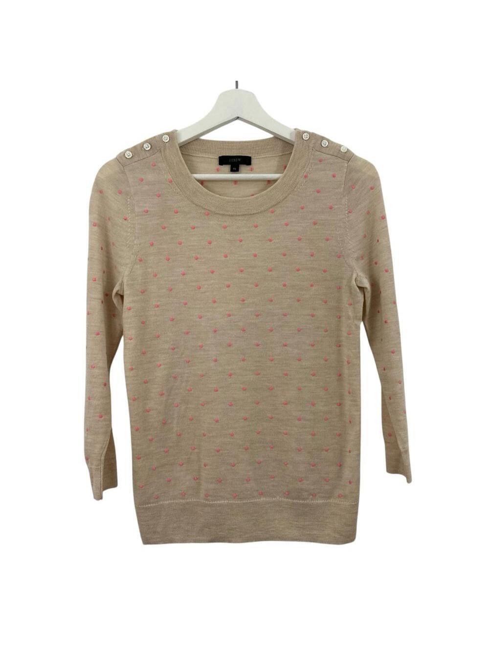 Talbots Women’s Polka Dot 100% Merino Wool Sweater Size PS